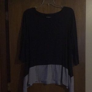 Croft & Barrow navy 3/4 length top